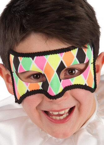 verkleedmasker Harlekijn junior one-size