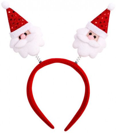 haardband kerstman dames rood/wit one-size