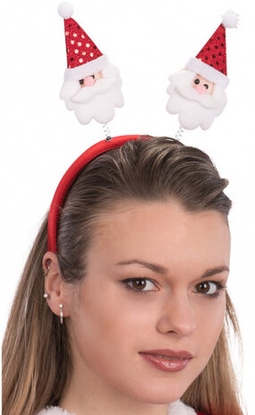 haardband kerstman dames rood/wit one-size