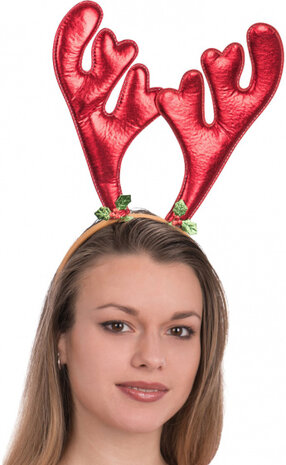 hoofdband rendier dames rood one-size