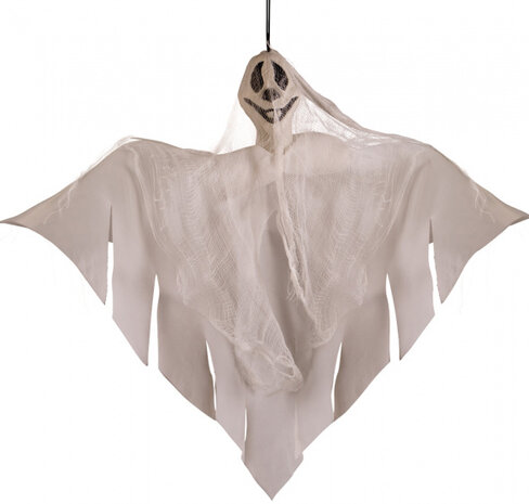 hangdecoratie spook 30 cm textiel wit