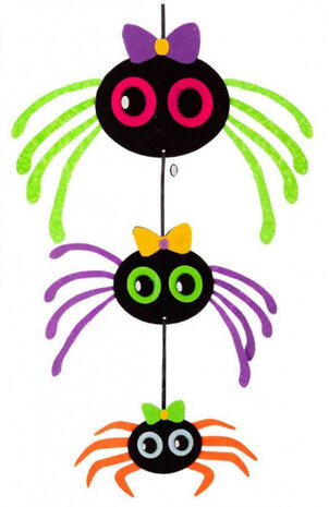 hangdecoratie Spinnen junior 50 cm vilt zwart