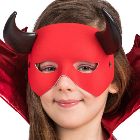 verkleedmasker duivel meisjes rood one-size