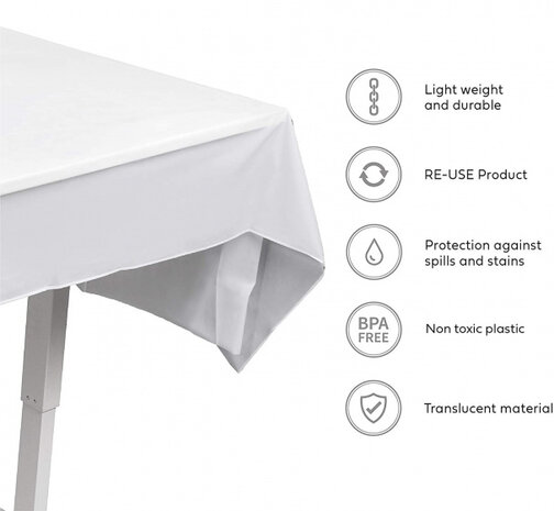 tafelkleed wegwerp 275 x 135 cm wit 6 stuks