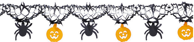 slinger Halloween 300 cm papier zwart/oranje