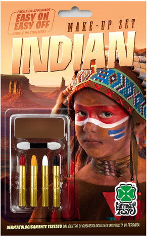 make-upset Indiaan wax bruin 6-delig