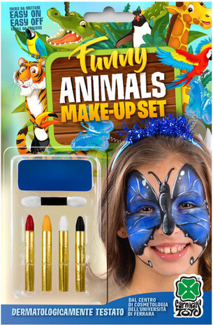 make-upset Vlinder wax blauw 6-delig