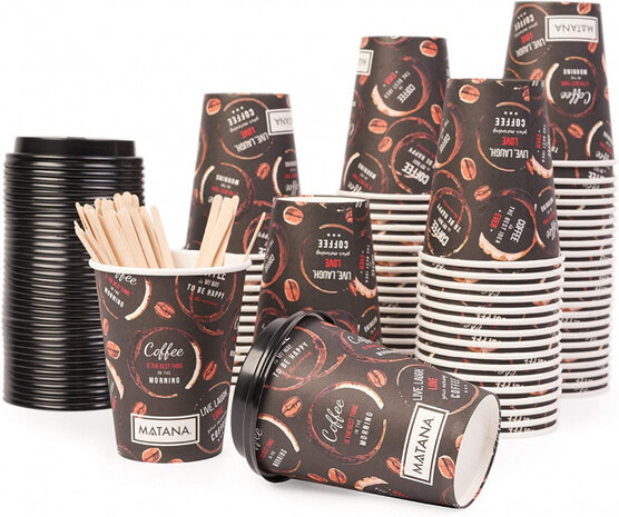 koffiebekers wegwerp 9 x 11 cm papier bruin 240-delig&nbsp;