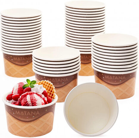 ijsbakjes 240 ml karton bruin/lichtbruin 50 stuks
