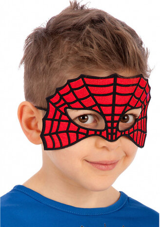 verkleedmasker Spider-Man junior textiel rood