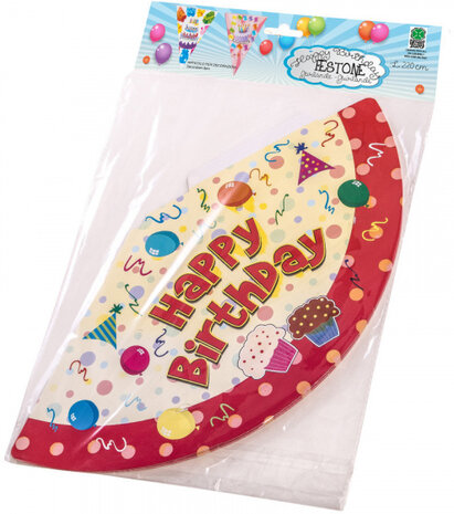feesthoedjes Happy Birthday 20 cm geel 6 stuks