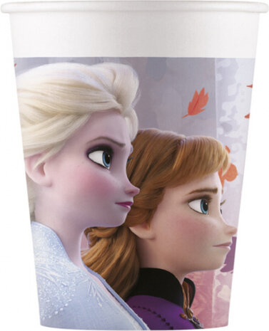 feestbekers Frozen II 200 ml papier paars 8 stuks