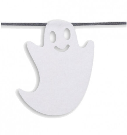 slinger Halloween spookjes 105 cm vilt wit