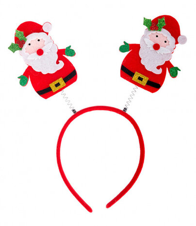 diadeem Kerstman junior vilt rood one-size