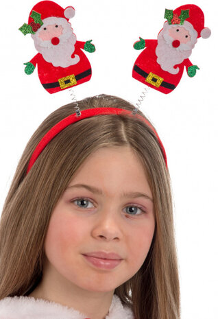 diadeem Kerstman junior vilt rood one-size