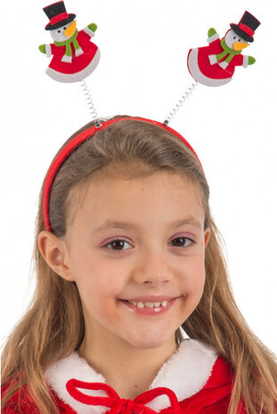 diadeem sneeuwpop junior vilt rood one-size