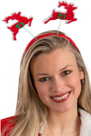 diadeem rendier dames vilt rood one-size