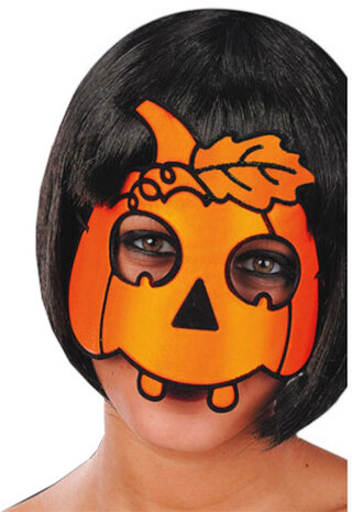 verkleedmasker pompoen textiel oranje one-size