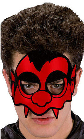 verkleedmasker duivel textiel rood one-size