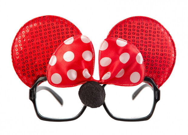 bril Minnie Mouse zwart/rood one-size
