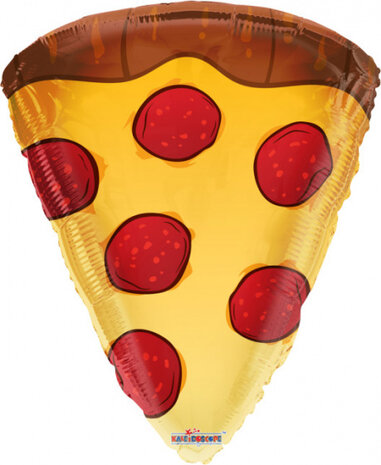 folieballon pizza 45 cm geel/bruin/rood