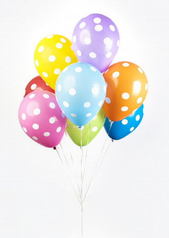 ballonnen gestipt 30 cm latex 8 stuks