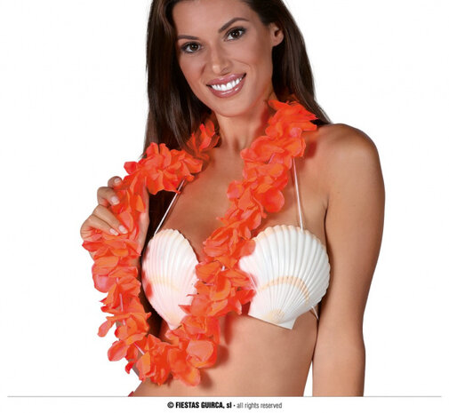 Hawaiikrans polyester rood one-size