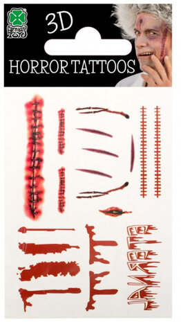 neptattoo Bloederige Littekens 3D rood 22-delig