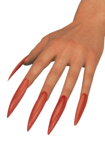 nepnagels zelfklevend dames 6 cm rood 10-delig