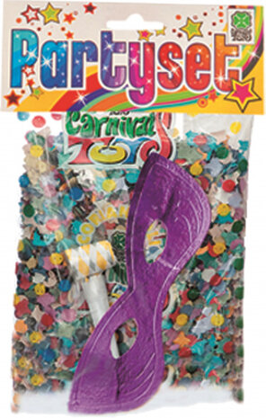 feestpakket junior 50 gram paars 3-delig one-size