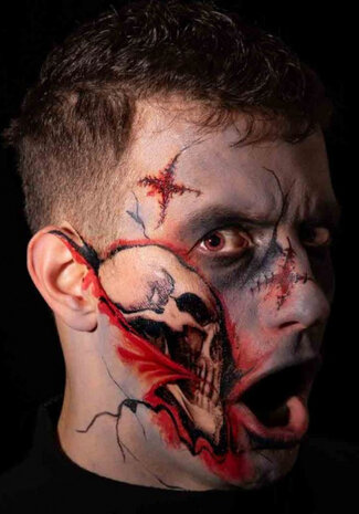 neptattoo Skelet zelfklevend rood/zwart