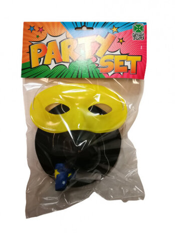 feestset junior zwart/geel 3-delig