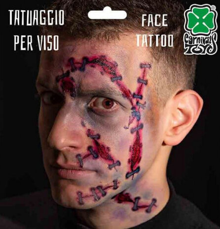 neptattoo Litteken zelfklevend rood/zwart