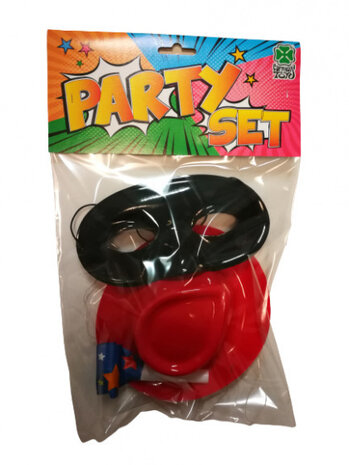 feestset junior rood/zwart 3-delig