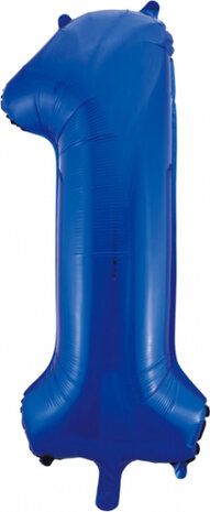 cijferballon 1 folie 86 cm blauw