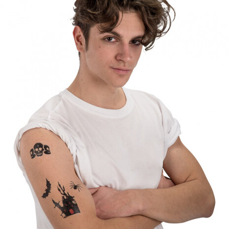 neptattoos Halloween zwart 6 stuks