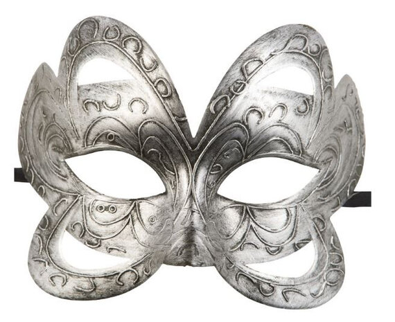 verkleedmasker elegant zilver one-size