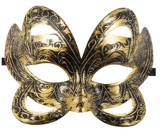 verkleedmasker elegant goud one-size