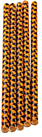 rietjes Halloween 21 cm papier oranje/zwart 6 stuks