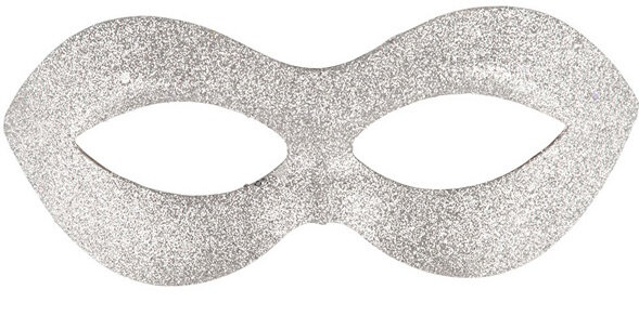 verkleedmasker glitters zilver one-size