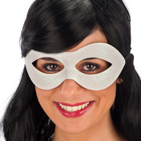 verkleedmasker glitters wit one-size