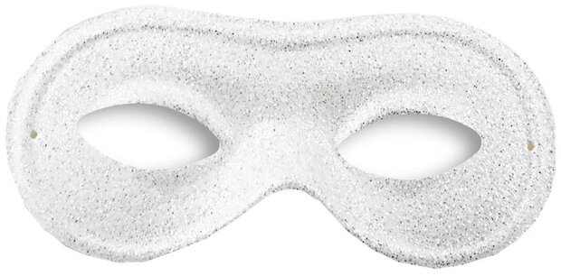 verkleedmasker glitter wit one-size