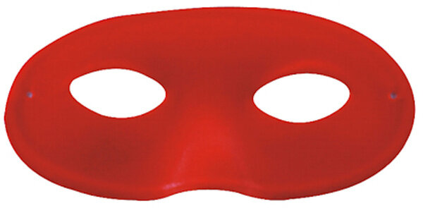 verkleedmasker Domino textiel rood maat M