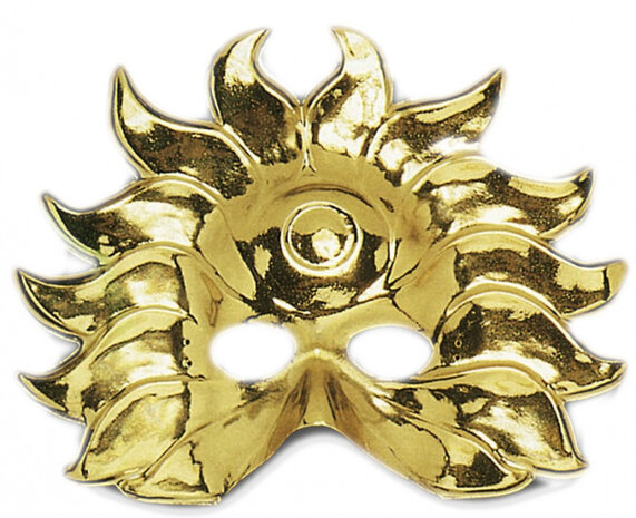 verkleedmasker Metallic Sun goud one-size