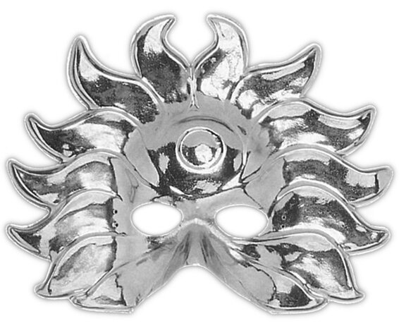 verkleedmasker Metallic Sun zilver one-size