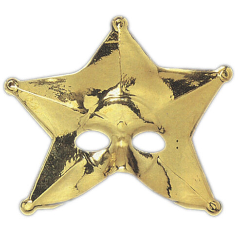 verkleedmasker Metallic Star goud one-size