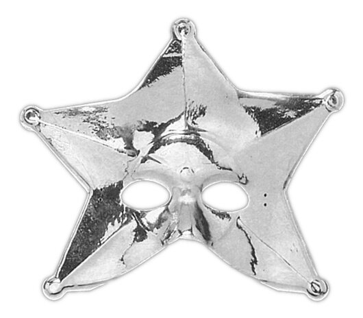 verkleedmasker Metallic Star zilver one-size