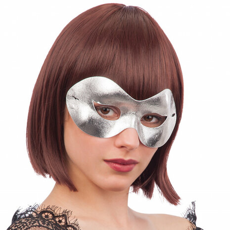 vlindermasker Metallic zilver one-size
