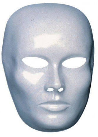 verkleedmasker Face wit one-size