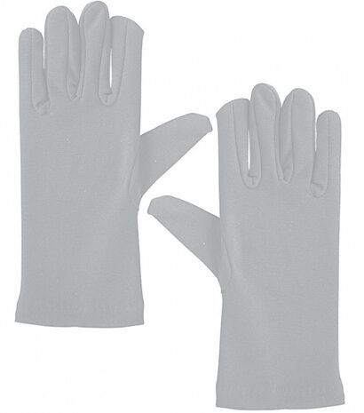 verkleedhanschoenen junior 17 cm polyester wit